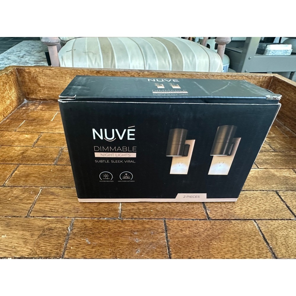 Nuve Luma One Modern Luxury Dimmable Night Lights Black 2 Piece Set BLK-LUMA NIB